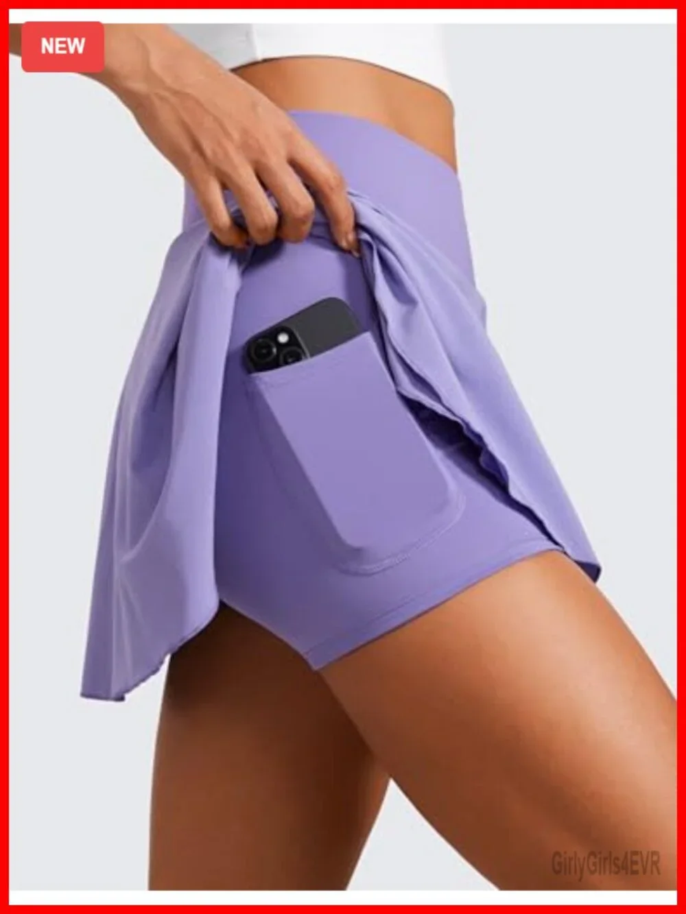High Waisted Tennis Skort with Built-in Shorts Pockets Quick Dry